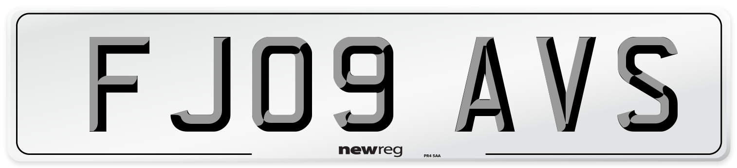 FJ09 AVS Number Plate from New Reg